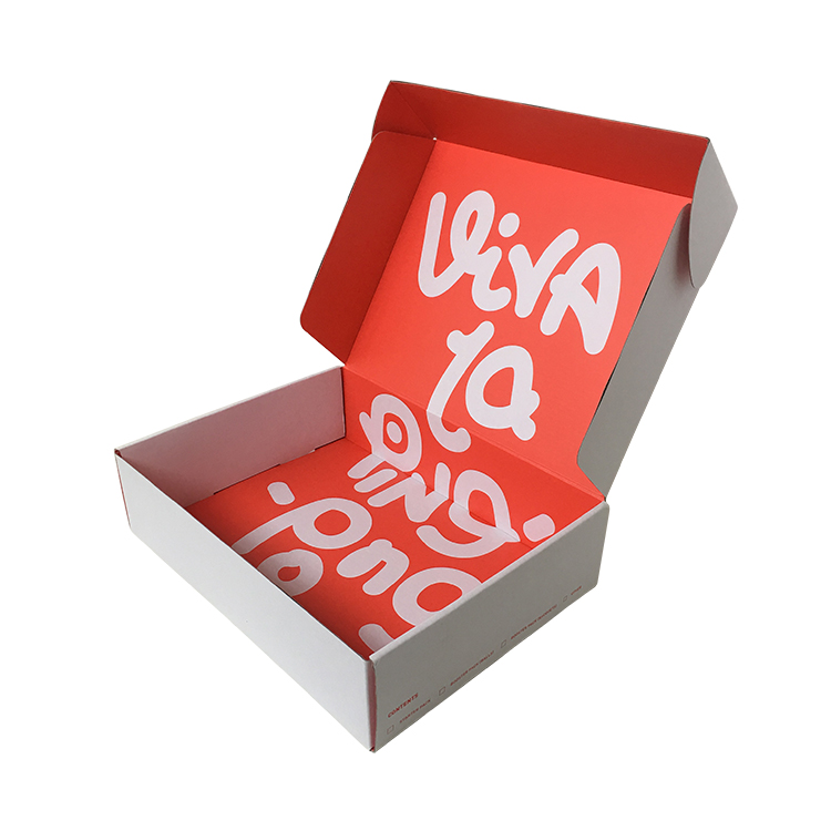 Custom Boxes Plain White Logo Red Color