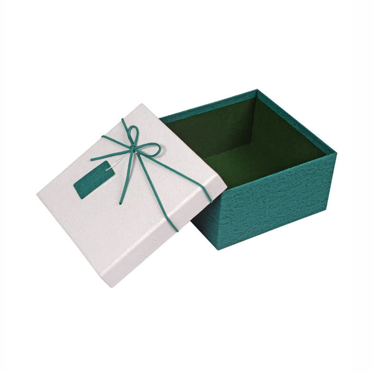 Handmade Luxury Specialty Paper Logo Custom Ribbon Box Lid And Base Paper 2 Piece Box
