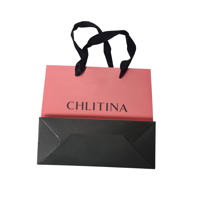Download Paper Bag Ribbon Handle Custom Boxes Printing Design Yellowimages Mockups