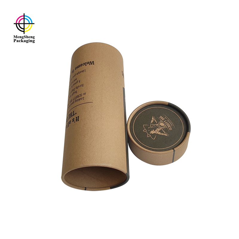 Wholesale natural kraft paper round tube box custom shipping box with company logo