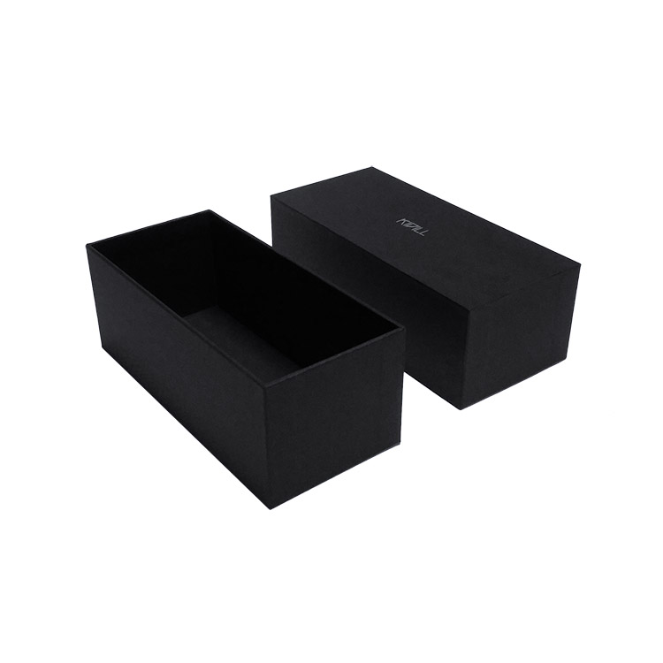 Rigid Rectangular Jewelry Box Two-Piece Jewelry Gift Xmas Boxes Charcoal Black