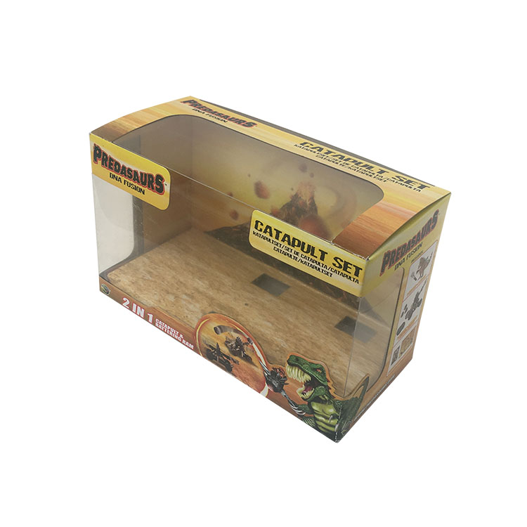 Toy packaging box card paper clear pvc window with insert