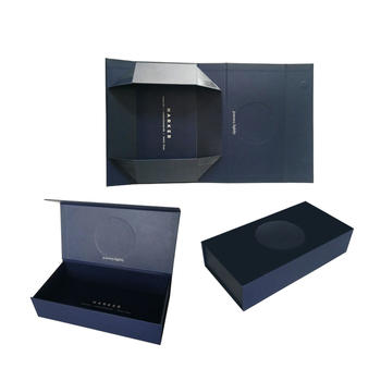 Magnetic Gift Boxes Fold Over Box Matte Black Rigid Cardboard